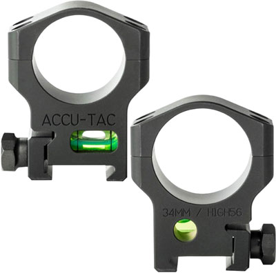 ACCU-TAC 34MM SCOPE RINGS STEEL FLAT BLACK< - for sale