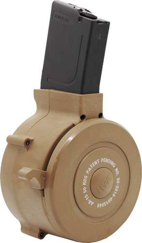 IVER JOHNSON MAGAZINE AR15 223 50RD DRUM TAN POLY - for sale