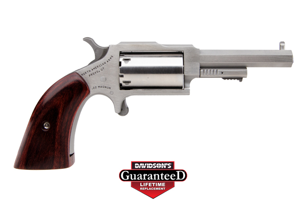 NAA "SHERIFF" MINI-REVOLVER 22WMR 2.5" S/S ROSEWOOD - for sale