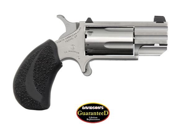 NAA MINI-REVOLVER "PUG" 22WMR 1"HB WHITE DOT BLACK RUBBER - for sale