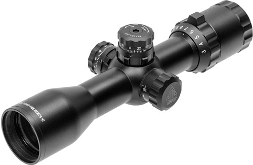 UTG BUGBUSTER 3-12X32 1" MIL- DOT SIDE AO W/QD RINGS BLACK - for sale
