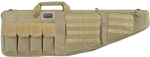 GPS TACTICAL AR CASE 42" TAN W/EXTERNAL HANDGUN HOLDER - for sale