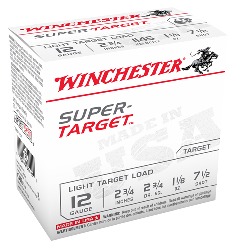 WINCHESTER TARGET 12GA 2.75" 1-1/8OZ #7.5 1145FPS 250R CASE - for sale